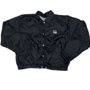 Vintage 90s Y2K Nike Cropped Windbreaker Jacket Lined Embroidered Small (4-6)